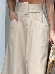 Urban Plain Loose Pants With Belt