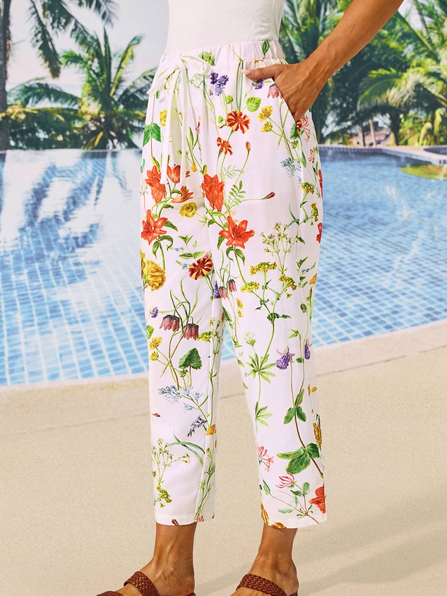 Floral Loose Casual Pants