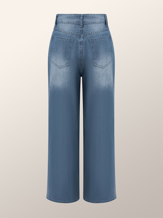 Urban Loose Long Straight Plain Jeans