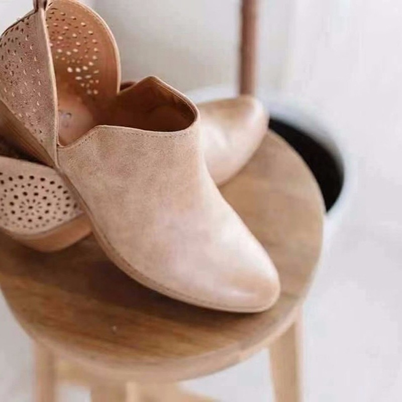 Womens Retro Comfortable Hollow out Ankle Boots