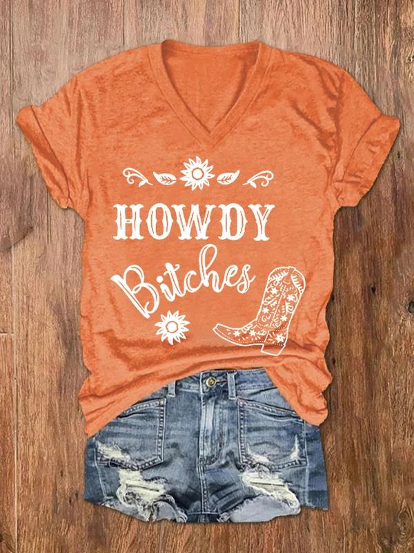Howdy Bitches Western Art Casual T-shirt