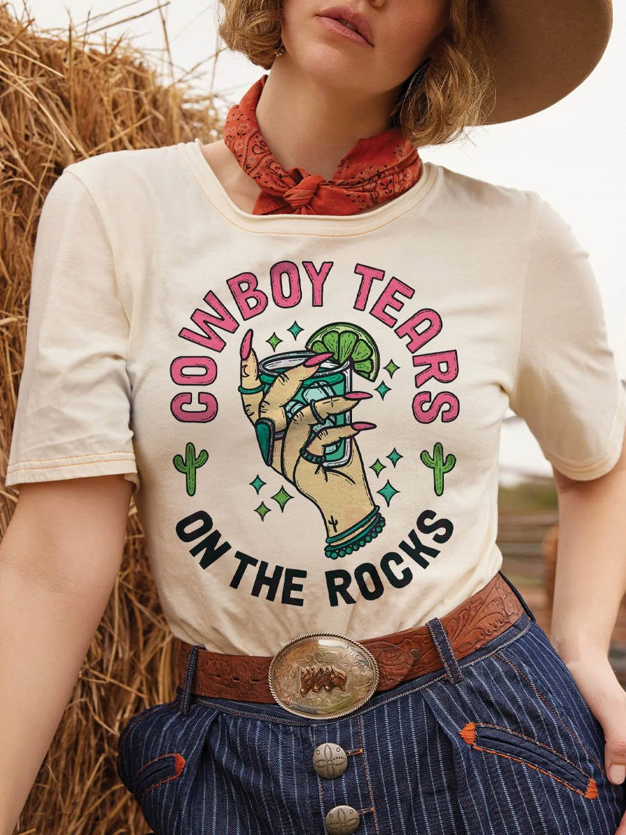 Cowboys Tears Colorful Western T-shirt