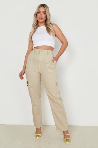 Plus Loose Wide Leg Cargo Jeans