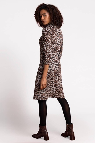 Animal Print Cowl Neck Dress