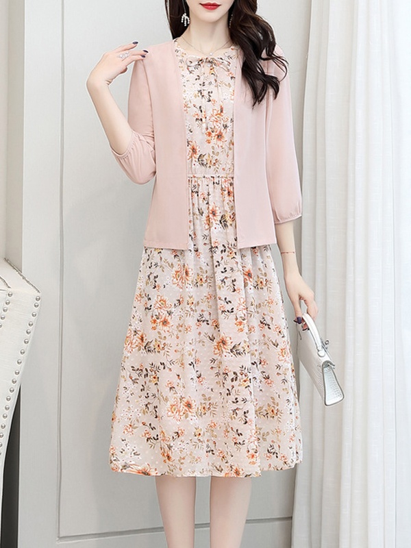 Chiffon Floral Two piece Dress