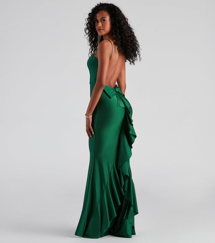 maxi dress emerald green prom wedding