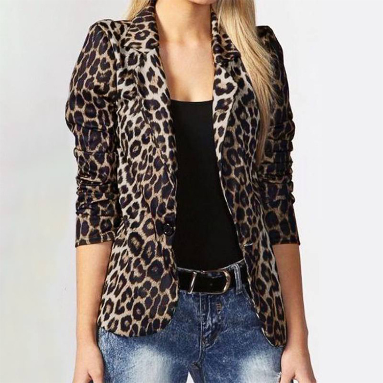 Leopard Print Small Set Jacket Women