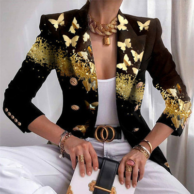 Autumn And Winter Print Slim Fashion Blazer